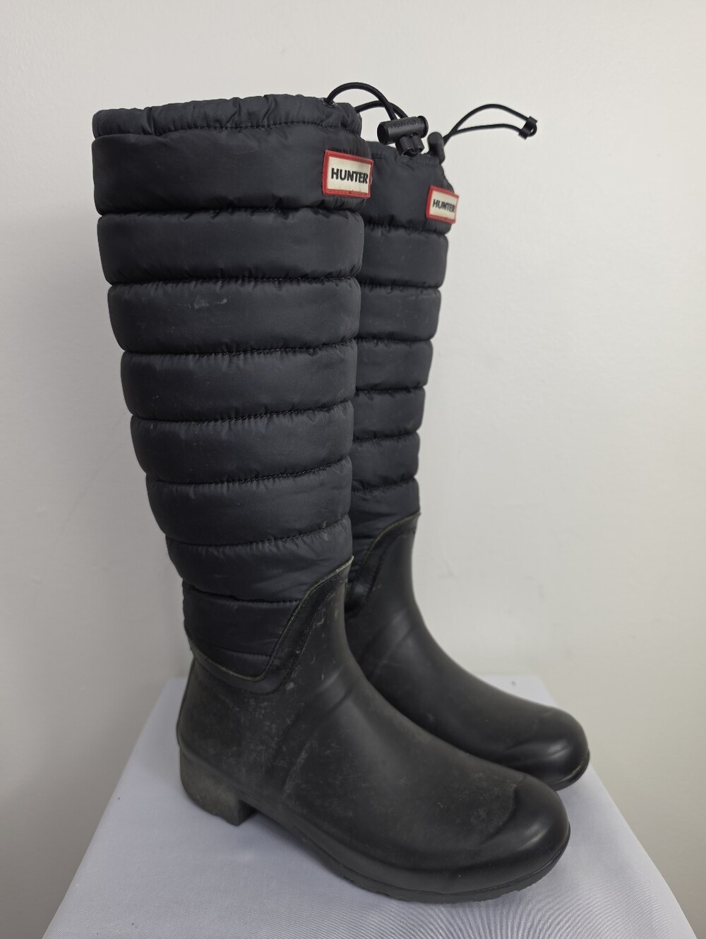 Hunter Women's Black Quilted Tall Rain Boots